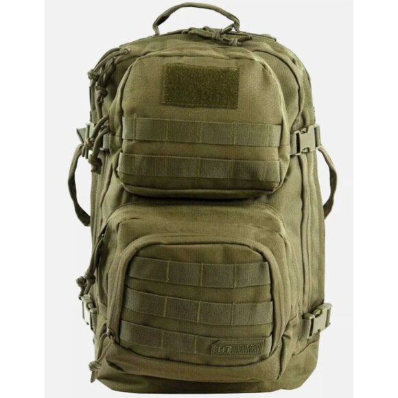 Highland Tactical Major Dark Green Heavy Duty Backpack MOLLE WEB HOOK-LOOP NWT - Picture 2 of 10